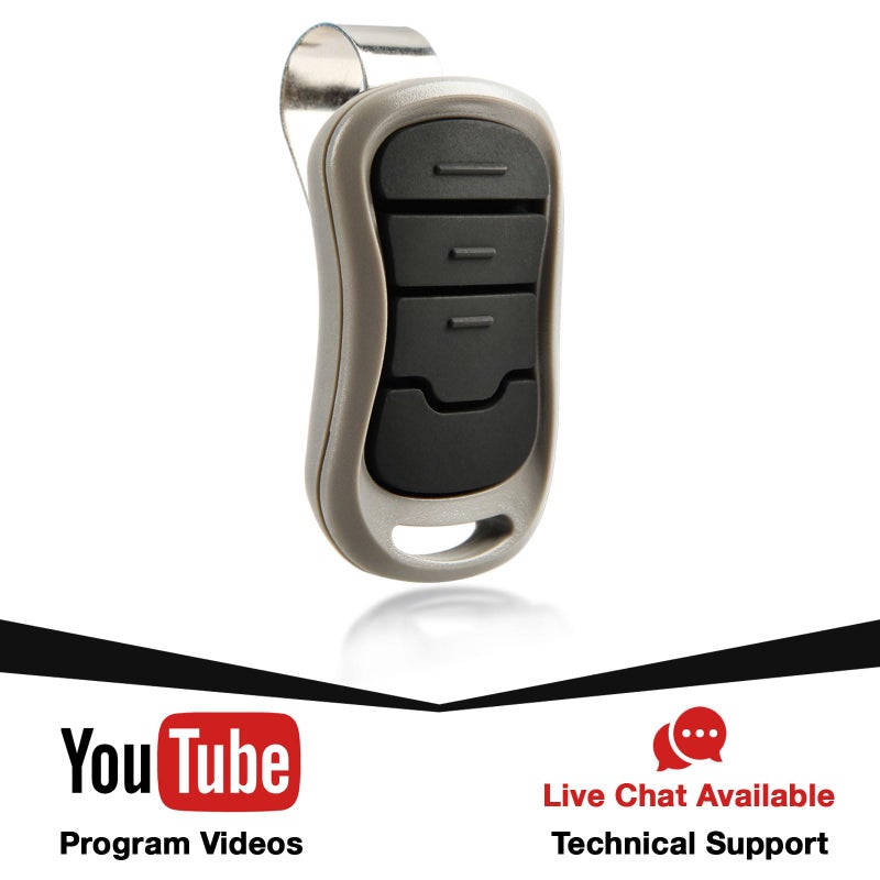 Garage Outlet Replacement 3 Button G3T-R Garage Door Remote Opener with Visor Clip for Genie-Intellicode 37330R, G3T-BX, GIT-3 (ACSCTG Type 3) 390/315 MHz - Image 4